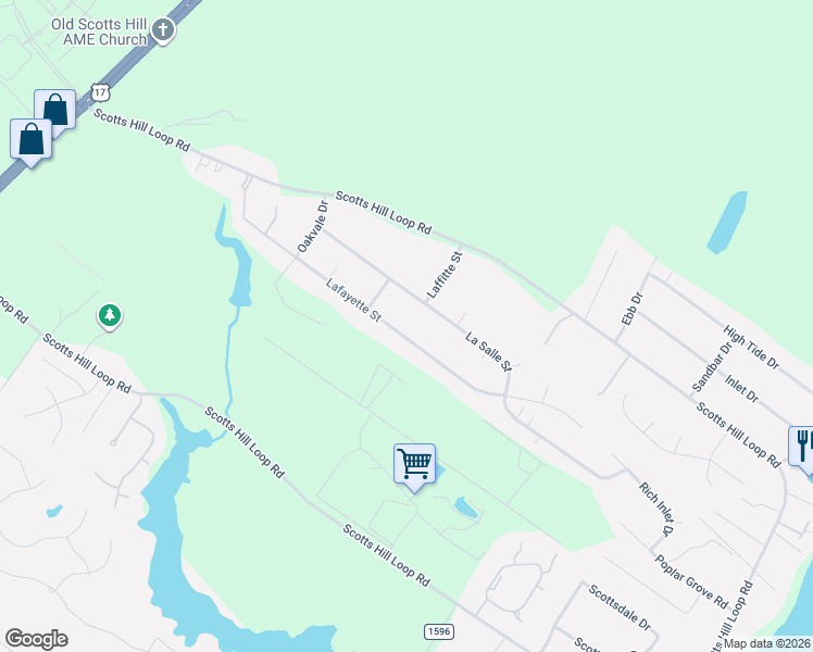 map of restaurants, bars, coffee shops, grocery stores, and more near 305 Lafayette Street in Wilmington