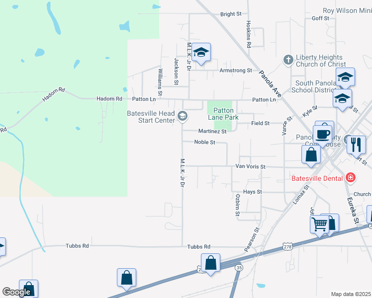 map of restaurants, bars, coffee shops, grocery stores, and more near 150 Martin Luther King Junior Drive in Batesville
