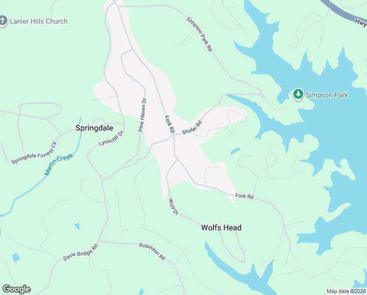 map of restaurants, bars, coffee shops, grocery stores, and more near 3215 Fork Road in Gainesville
