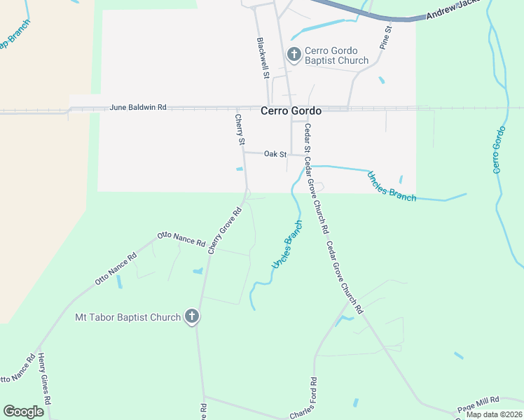 map of restaurants, bars, coffee shops, grocery stores, and more near 57 Circle Drive in Cerro Gordo