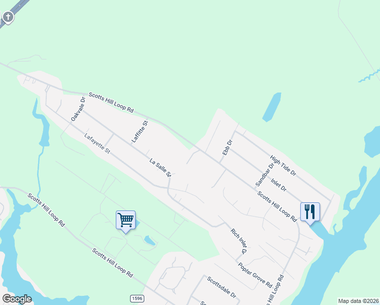map of restaurants, bars, coffee shops, grocery stores, and more near Vella Lane in Wilmington