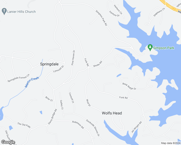 map of restaurants, bars, coffee shops, grocery stores, and more near 3207 Fork Road in Gainesville