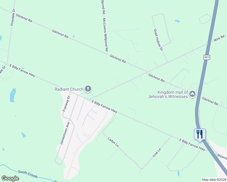 map of restaurants, bars, coffee shops, grocery stores, and more near 724 Wire Road in Darlington