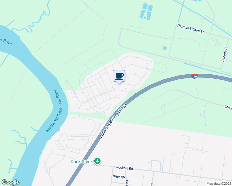 map of restaurants, bars, coffee shops, grocery stores, and more near 413 Burgee Court in Castle Hayne