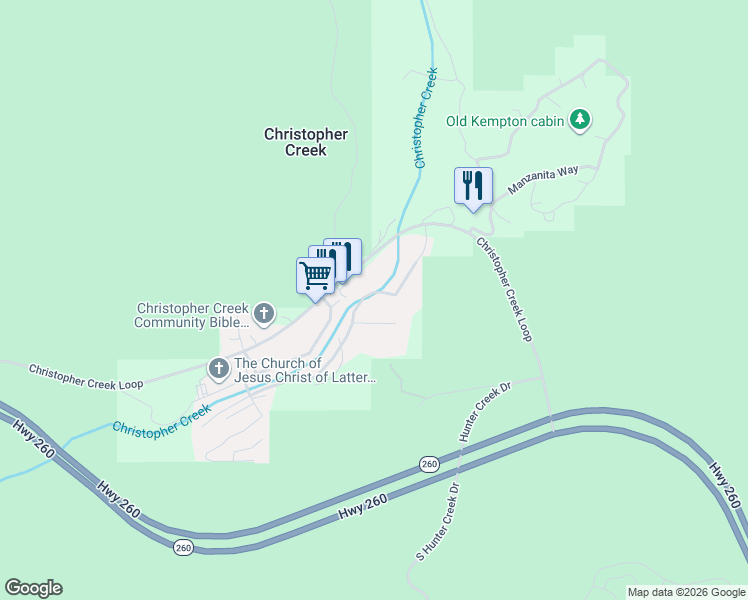 map of restaurants, bars, coffee shops, grocery stores, and more near 164 Beverly Trail in Payson