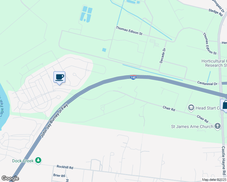 map of restaurants, bars, coffee shops, grocery stores, and more near 1100 Chair Road in Castle Hayne