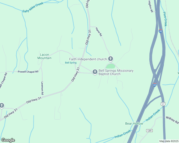 map of restaurants, bars, coffee shops, grocery stores, and more near 49 Bell Springs Road in Falkville