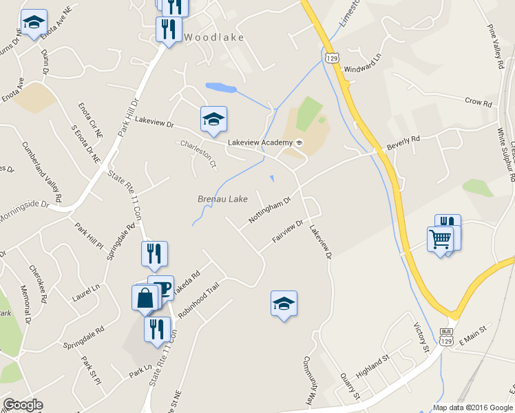 map of restaurants, bars, coffee shops, grocery stores, and more near 751 Little John Circle in Gainesville