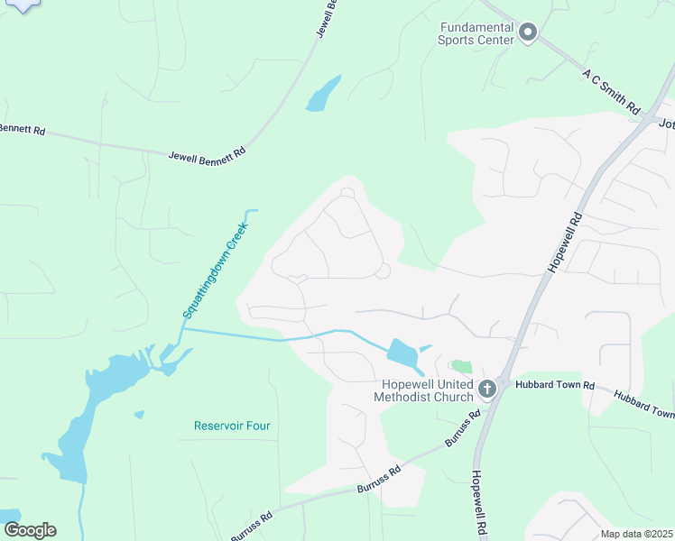 map of restaurants, bars, coffee shops, grocery stores, and more near 7570 Rambling Vale in Cumming
