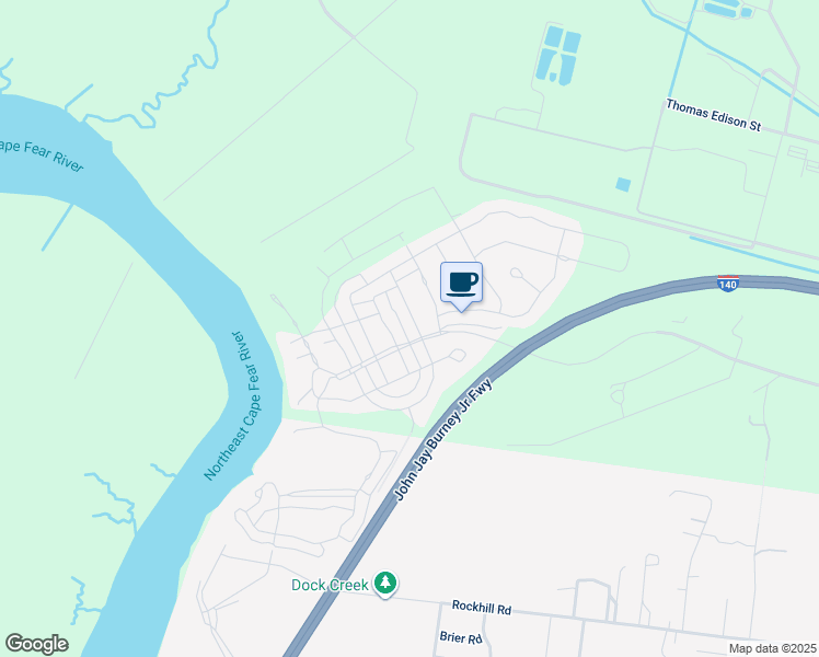 map of restaurants, bars, coffee shops, grocery stores, and more near 3607 Haughton Lane in Castle Hayne