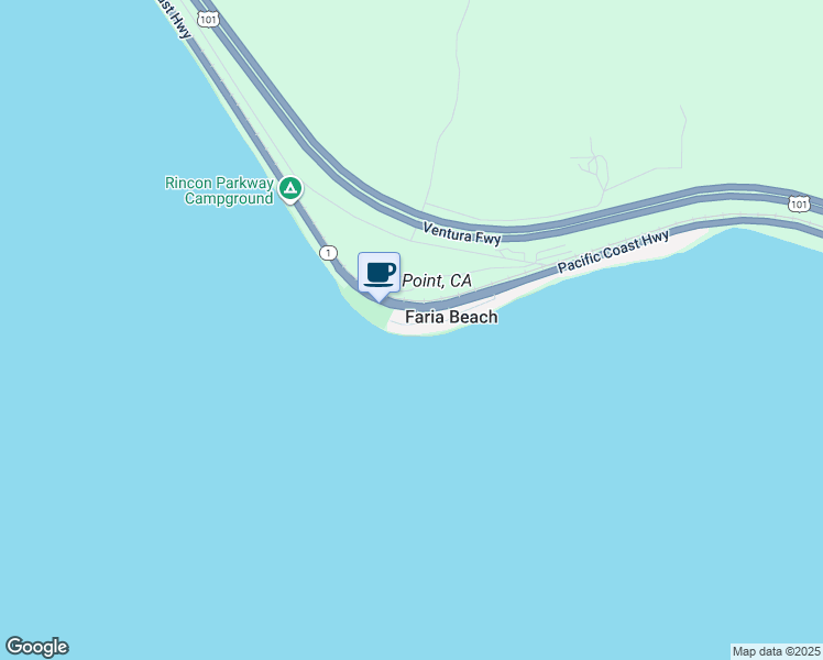 map of restaurants, bars, coffee shops, grocery stores, and more near 4248 Faria Road in Ventura