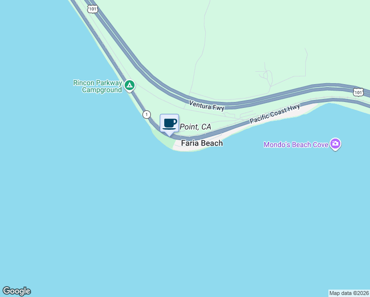 map of restaurants, bars, coffee shops, grocery stores, and more near 4240 Faria Road in Ventura