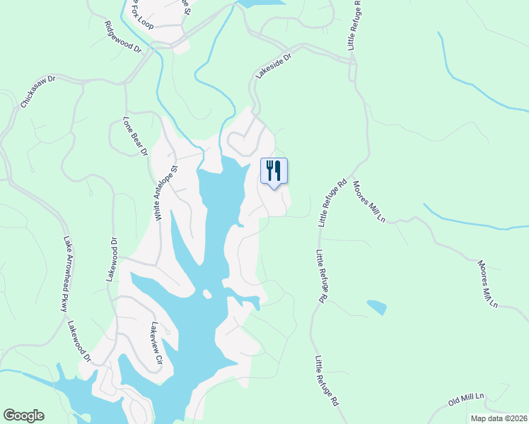map of restaurants, bars, coffee shops, grocery stores, and more near 257 Hillside Drive in Waleska