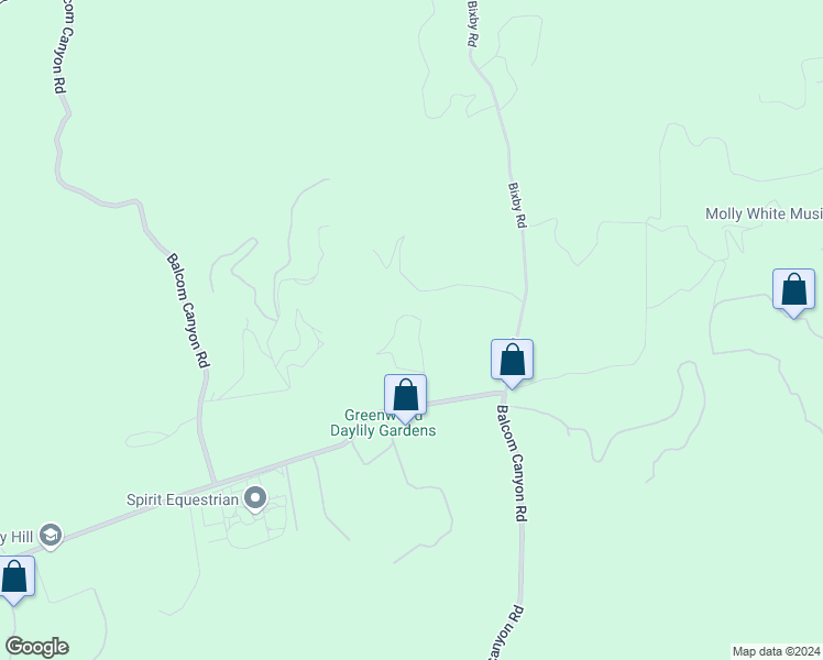 map of restaurants, bars, coffee shops, grocery stores, and more near 8018 Balcom Canyon Road in Somis