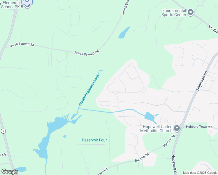 map of restaurants, bars, coffee shops, grocery stores, and more near 6430 Conner Road in Dawsonville