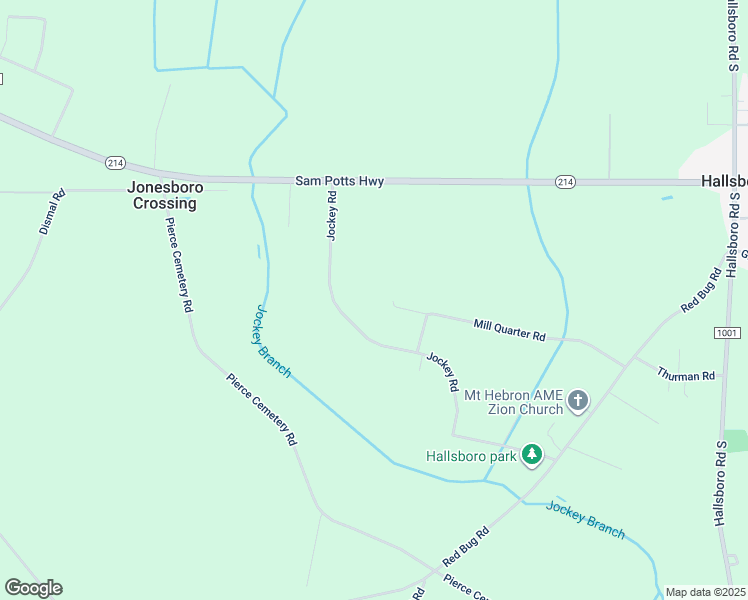 map of restaurants, bars, coffee shops, grocery stores, and more near 299 Jockey Road in Hallsboro