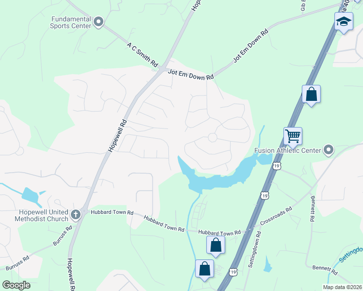 map of restaurants, bars, coffee shops, grocery stores, and more near 4740 Plainsman Circle in Cumming