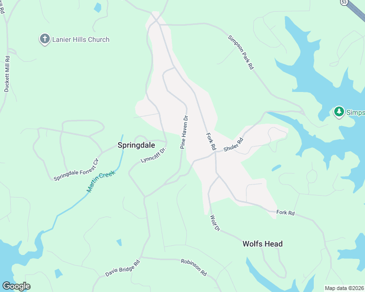 map of restaurants, bars, coffee shops, grocery stores, and more near 3131 Pine Haven Drive in Gainesville