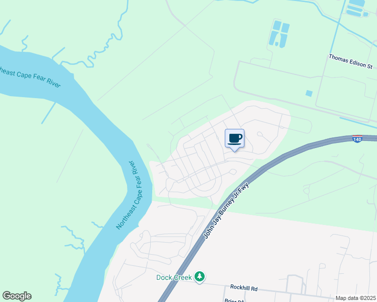 map of restaurants, bars, coffee shops, grocery stores, and more near 301 Black River Drive in Castle Hayne