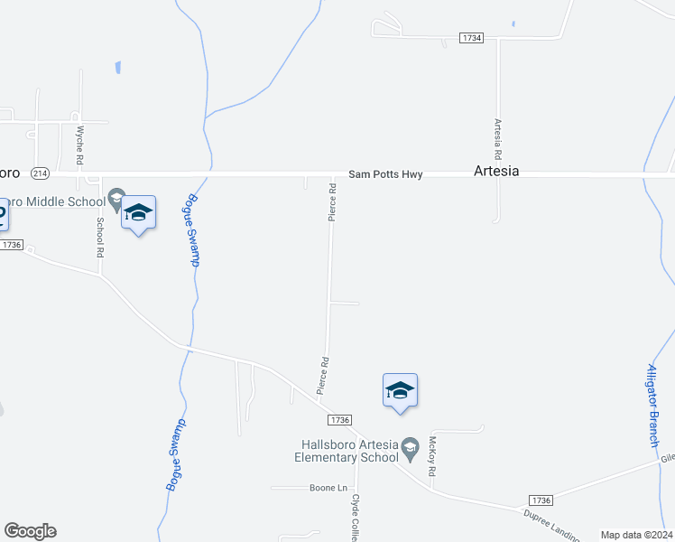 map of restaurants, bars, coffee shops, grocery stores, and more near 265 Pierce Road in Hallsboro