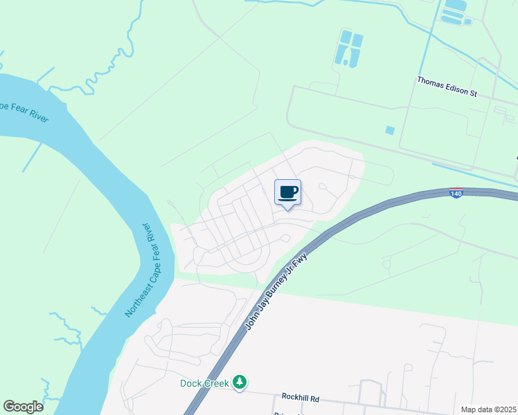 map of restaurants, bars, coffee shops, grocery stores, and more near 3616 Haughton Lane in Castle Hayne