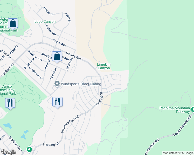 map of restaurants, bars, coffee shops, grocery stores, and more near 13691 Gavina Avenue in Los Angeles