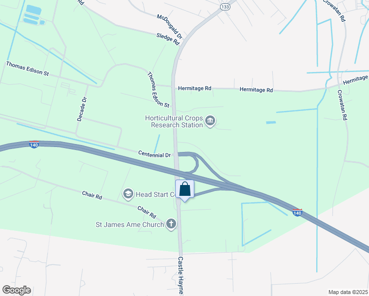 map of restaurants, bars, coffee shops, grocery stores, and more near 2704 Bellwood Avenue in Castle Hayne