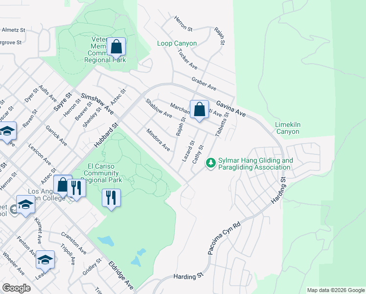 map of restaurants, bars, coffee shops, grocery stores, and more near 13547 Mindora Avenue in Los Angeles