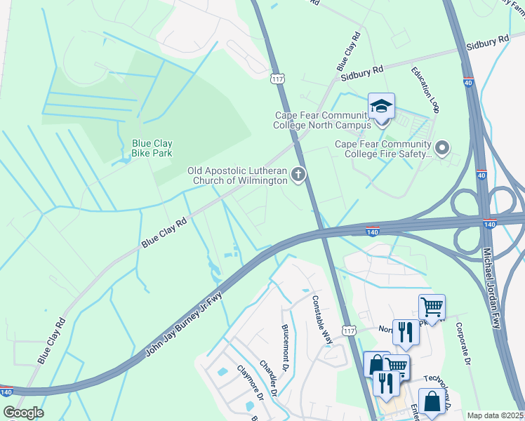 map of restaurants, bars, coffee shops, grocery stores, and more near 4216 Bow Spray Ln in Castle Hayne