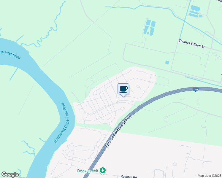 map of restaurants, bars, coffee shops, grocery stores, and more near 3629 Rosewood Landing Drive in Castle Hayne