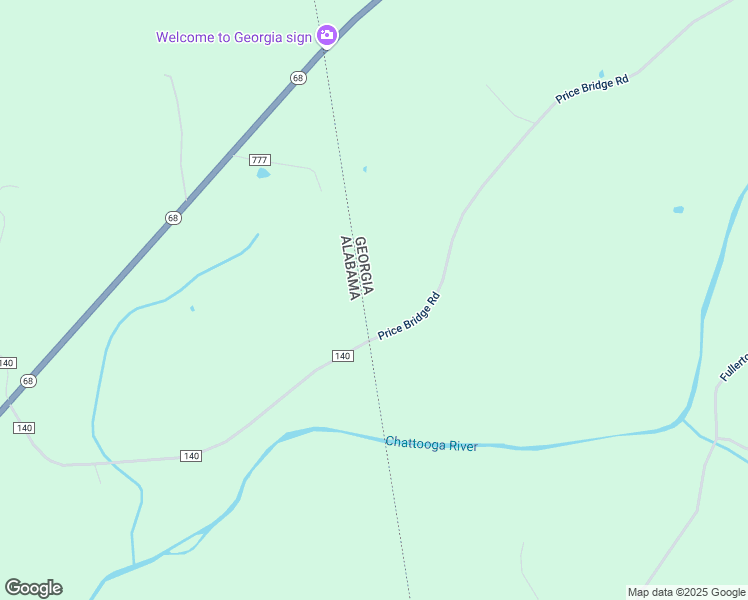 map of restaurants, bars, coffee shops, grocery stores, and more near 1850 Price Bridge Road in Lyerly