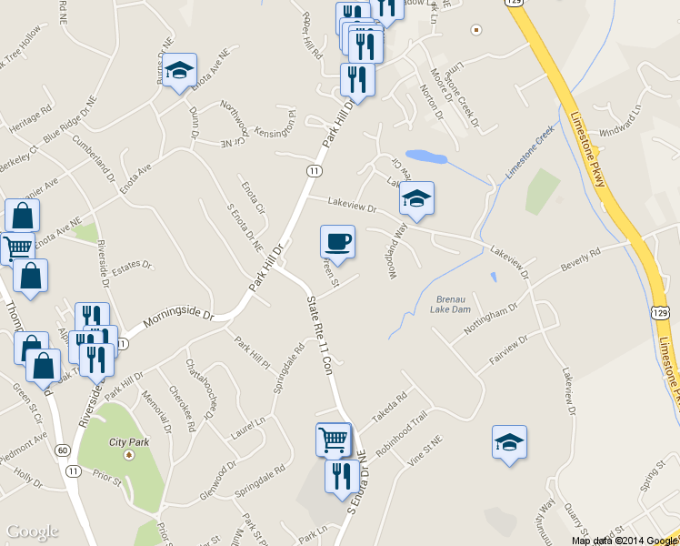 map of restaurants, bars, coffee shops, grocery stores, and more near in Gainesville