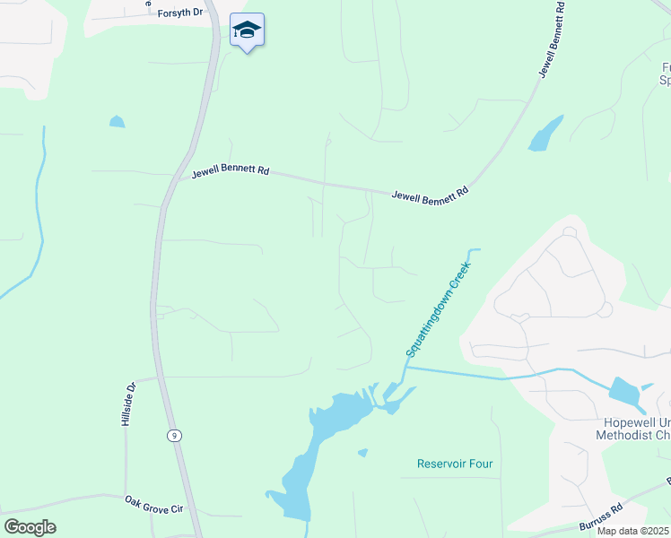 map of restaurants, bars, coffee shops, grocery stores, and more near 6820 Settingdown Creek Drive in Forsyth County