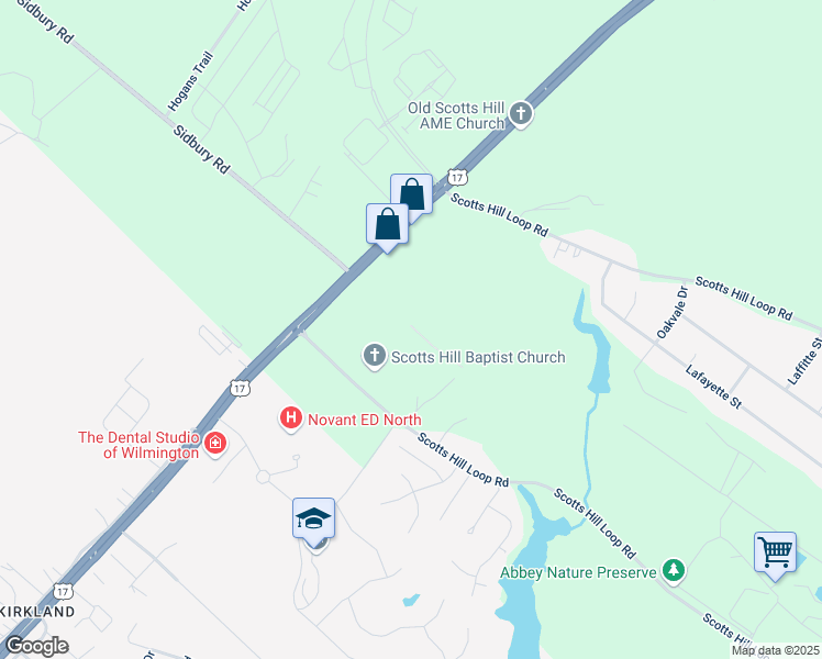map of restaurants, bars, coffee shops, grocery stores, and more near in Wilmington