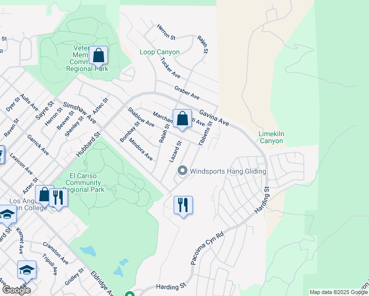 map of restaurants, bars, coffee shops, grocery stores, and more near 12587 Cathy Street in Los Angeles