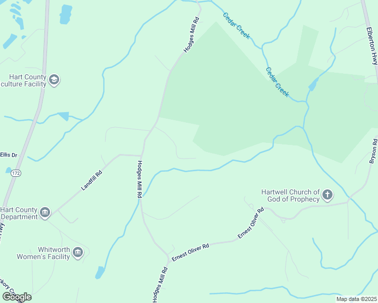map of restaurants, bars, coffee shops, grocery stores, and more near 261 Tefel East Drive in Hartwell
