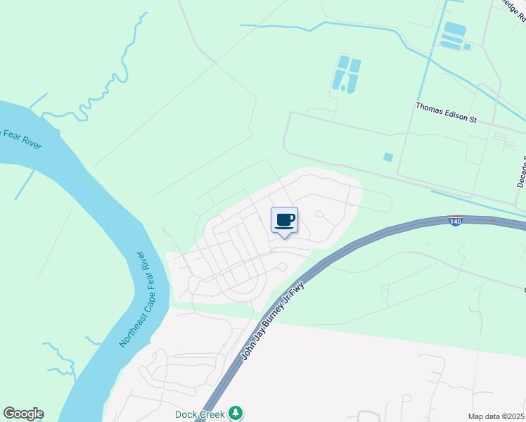 map of restaurants, bars, coffee shops, grocery stores, and more near 3634 Rosewood Landing Drive in Castle Hayne