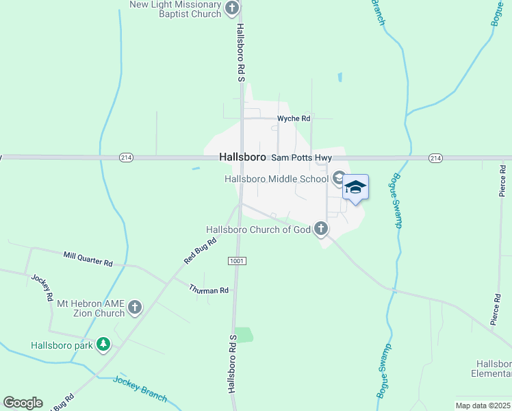 map of restaurants, bars, coffee shops, grocery stores, and more near 53 Giles Byrd Road in Hallsboro