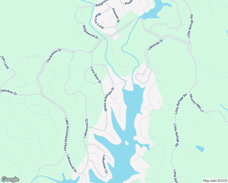 map of restaurants, bars, coffee shops, grocery stores, and more near 165 White Antelope Street in Waleska