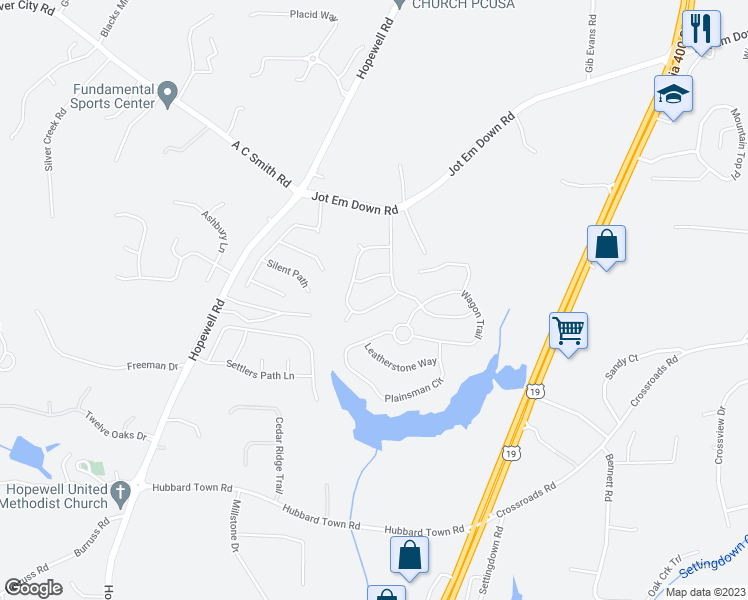 map of restaurants, bars, coffee shops, grocery stores, and more near 4665 Sundance Circle in Cumming