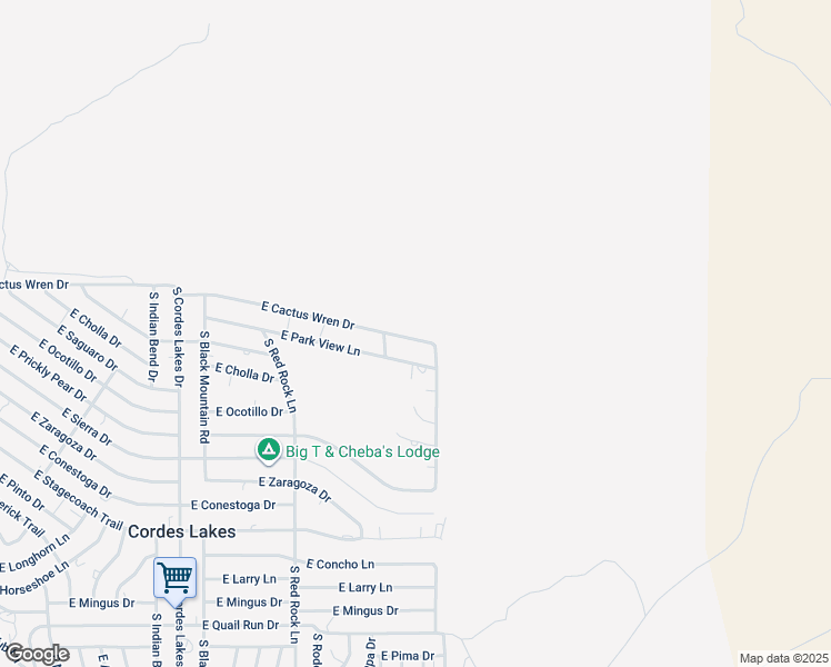 map of restaurants, bars, coffee shops, grocery stores, and more near 20933 East Cactus Wren Drive in Mayer