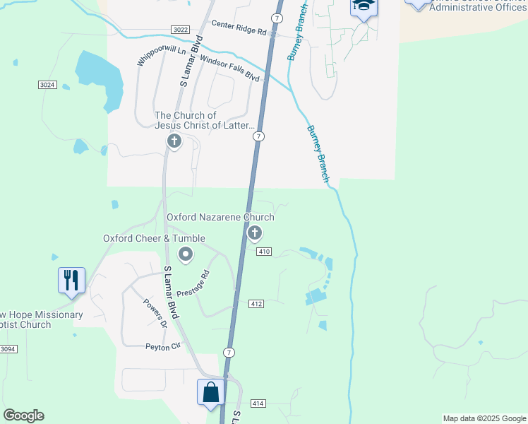 map of restaurants, bars, coffee shops, grocery stores, and more near 2 Road 4058 in Oxford