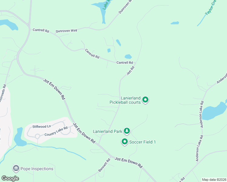 map of restaurants, bars, coffee shops, grocery stores, and more near 6135 Jett Road in Dawsonville