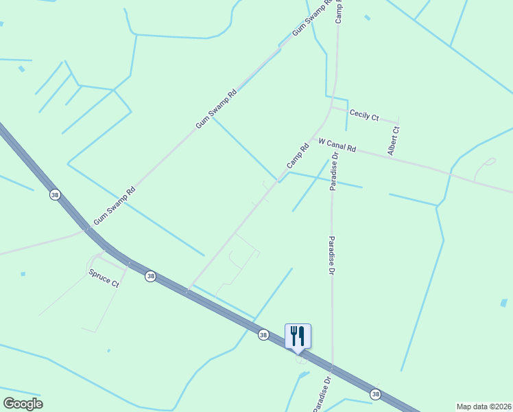 map of restaurants, bars, coffee shops, grocery stores, and more near 518 Camp Road in Latta