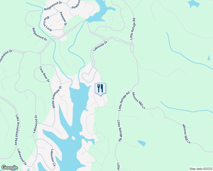 map of restaurants, bars, coffee shops, grocery stores, and more near 117 Franklin Elm Court in Waleska