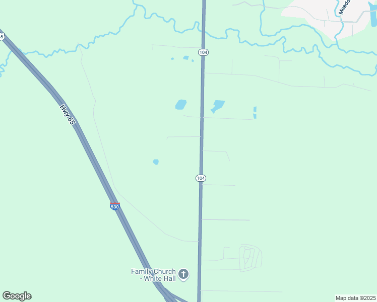 map of restaurants, bars, coffee shops, grocery stores, and more near 3108 Arkansas 104 in White Hall