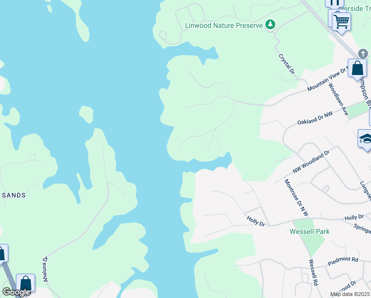 map of restaurants, bars, coffee shops, grocery stores, and more near 797 Honeysuckle Road in Gainesville