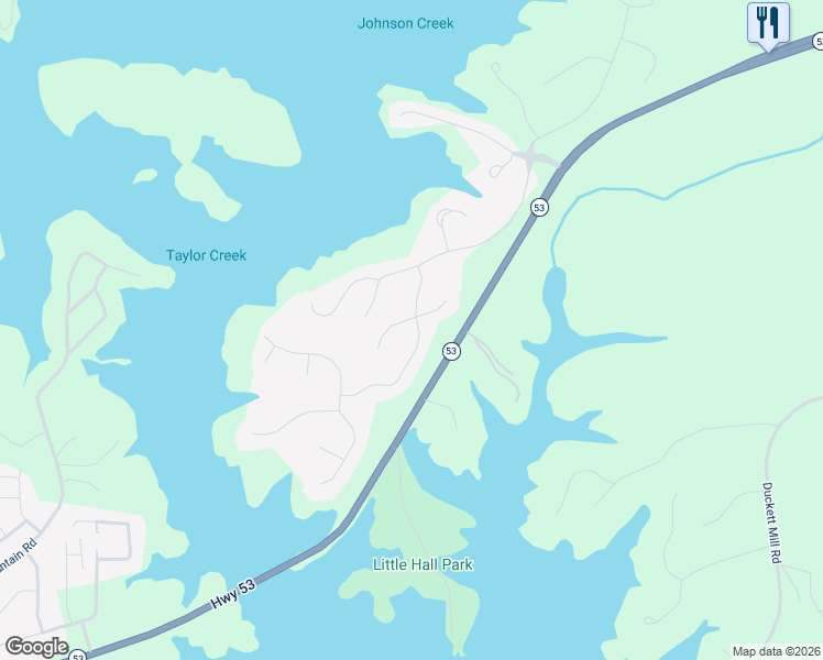 map of restaurants, bars, coffee shops, grocery stores, and more near 3520 River Haven Court in Gainesville