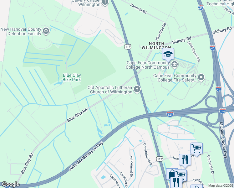 map of restaurants, bars, coffee shops, grocery stores, and more near in Castle Hayne