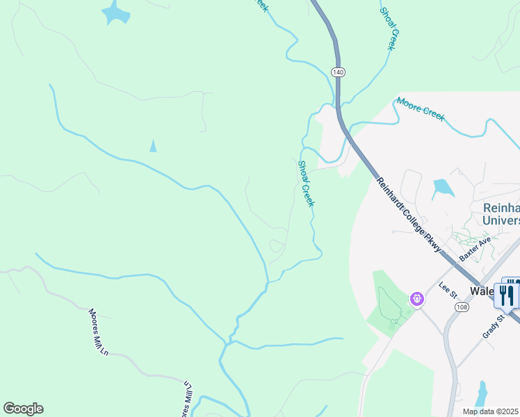 map of restaurants, bars, coffee shops, grocery stores, and more near 380 George Gray Lane in Waleska